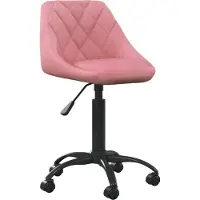 Syfax Rosa Samt Bürostuhl, höhenverstellbar, drehbar, mit Rollen, dick gepolstert, 44x46 cm Sitzfläche, 67,5-79 cm Höhe