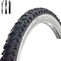 Bike-parts 1 x maxxi4you HY-A109 Fahrradreifen Schwarz/Weiß 54-507 (24 x 1,95) inkl. maxxi4you Reifenheber