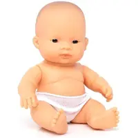 Miniland Babypuppe asiatisches Mädchen 21cm - realistische Spielpuppe für Rollenspiele