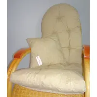 Rattani Auflage/Polster für Schaukelstuhl, Liegestuhl, Ersatzpolster Gr. 130 x 50 x 12 cm + Zierkissen Stoff Nuevo Loneta - EU