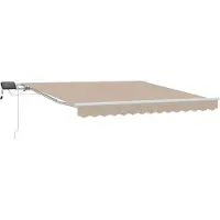 Syfax Einziehbare Markise Beige 300 x 250 cm Stoff und Stahl