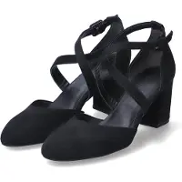 Tamaris Damen Spangenpumps/ Riemchenpumps/ Pumps Schwarz Textil Größe: 40