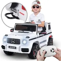 Actionbikes Motors Mercedes AMG G63 | Kinder Elektro Auto - Kinderauto - Kinderfahrzeug - Fernbedienung - Startsound - 3-6 km/h - ab 3 Jahre (Weiß)