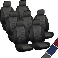 Woltu Sitzbezüge Auto Einzelsitzbezug universal Größe, 7er Set, schwarz/grau
