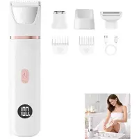 Welikera Elektrischer Rasierer für Frauen, 4-In-1 Elektrischer Damenrasierer, Schmerzfreier Intimrasierer, TYPE-C Aufladung, 600mAh