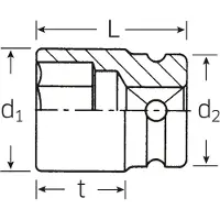Stahlwille 23010011, Steckschlüsselbuchse, Schwarz, 2 Kopf/Köpfe, 1/2", Metrisch, 11 mm