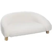 Flamingo Hundesofa Dorado halb-rund weiß, Maße: 77 x 50 x 27 cm