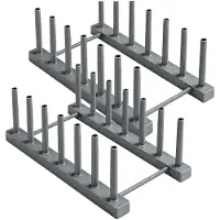 Edibazzar Grauer Tellerabtropfständer, Aufbewahrungsorganizer, 2er-Set