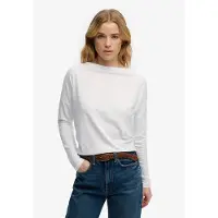 Superdry Langarmshirt "STUDIOS BOAT NECK SLUB LS TOP" Baumwollmischung, oversize