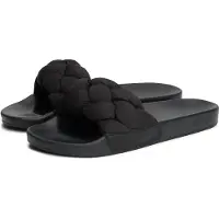 Tommy Hilfiger Braided Nylon Damenschuhe Pantoletten Schwarz Freizeit