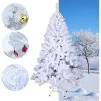 Wolketon 210cm Weihnachtsbaum Beflockung Christbaum PVC Baum kuenstlicher Tannenbaum weiss