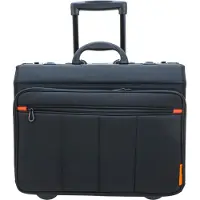 Davidt's Großer Pilotenkoffer Trolley mit 17 Zoll Laptop-Fach, 30 Liter Schwarz Bowatex