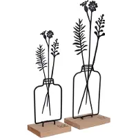 UNUS Aufsteller Blumenvase 2er Set in Schwarz | Gr.: onesize