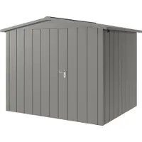 Hörmann , Metall-Gerätehaus "Juno" mit Satteldach, JSD9 - Modern, 262 x 214 cm (B x T), graualuminium, 1-flüglige Tür, Anschlag links