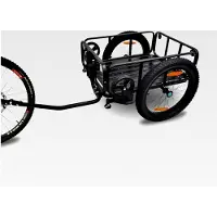 Markenlos 2in1 Fahrradanhänger Lastenanhänger Handwagen Alu Transportanhänger - extra breite 20" Luftbereifung - max. 60kg - Anhänger für 26-28" Fahrräder - Bollerwagen Handkarren