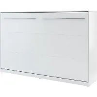 Mirjan 24 Schrankbett Concept Pro CP-05 Horizontal, Wandklappbett inkl. Lattenrost, Klappbett (120x200 cm, Weiß Matt / Weiß Matt)