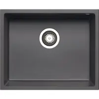Pyramis Spüle TETRAGON 50x40 in IRON GREY für die Unterbaumontage / Granitspüle / Steinspüle / Ausschnitt 500 x 400 mm