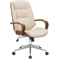 Mendler Bürostuhl HLO-CP171 walnuss/creme