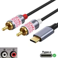 Imex USB-C auf Cinch Audio Kabel Type C auf 2x RCA Stereo Adapter für Honor 200 Pro 12GB/512GB 5G, Play 60m 8GB/256GB