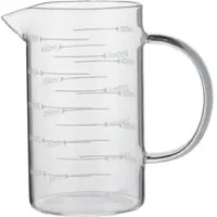WAS Germany 12x Messbecher, Ø 8 cm, 0,5 ltr., mit 50 ml Skalierung, Borosilikatglas