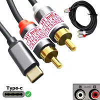 Imex USB-C auf Cinch Audio Kabel Type C auf 2x RCA Stereo Adapter kompatibel mit iphone 15 und 16 Pro MAX, iphone 17 Pro Handy
