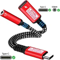 Imex Rot - USB C Audio Adapter AUX Kabel 3,5mm Klinke Kopfhörer Stecker für Realme 11 5G, realme C75x