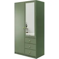 Masseno Drehtürenschrank GALIO 100/200/57,5 cm 2-türig mit Spiegel Grün
