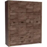 Masseno Drehtürenschrank ZERI 178/214/58 cm 4-türig Braun