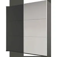 Masseno Schiebetürenschrank ORIANNA 225/244/65 cm 2-türig mit Spiegel Graphitfarben