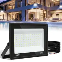 Vigevee LED Strahler Außen 50W, IP66 LED Fluter 120°, Kaltweiß 6000K, 1m Kabel ohne Stecker, 5er Set