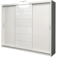 Masseno Schiebetürenschrank SHYVANA 250/215/61 cm 3-türig Weiß