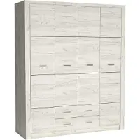 Masseno Drehtürenschrank ZERI 178/214/58 cm 4-türig Eiche Bianco