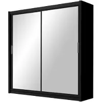 Masseno Schiebetürenschrank NAMI 160/215/61 cm 2-türig mit Spiegel Schwarz