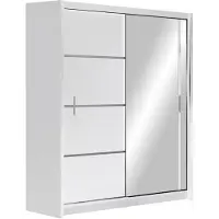 Masseno Schiebetürenschrank NASUS 150/215/61 cm 2-türig mit Spiegel Weiß
