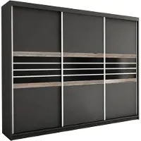 Masseno Schiebetürenschrank RIVEN 250/215/61 cm 3-türig Braun