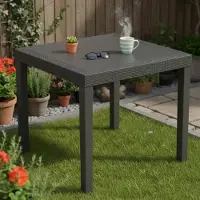 Dmora Frostproof - Gartentisch, 78x78x73h cm Anthrazit, 4 Plätze Italy