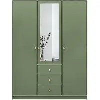 Masseno Drehtürenschrank GALIO 149/200/57,5 cm 3-türig mit Spiegel Grün