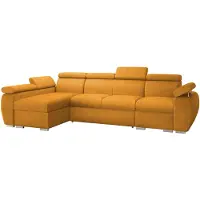 Mirjan 24 Ecksofa Boston LCP, Stilvoll Eckcouch mit zwei Bettkästen und Schlaffunktion, Verchromte Metallfüße, Holzkonstruktion (Farbe: Flow 10, Seite: Links LCP+2R+1P(65))