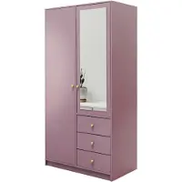 Masseno Drehtürenschrank GALIO 100/200/57,5 cm 2-türig mit Spiegel Violett