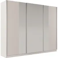 Masseno Schiebetürenschrank SAMIRA 250/210/65 cm 3-türig mit Spiegel Beige