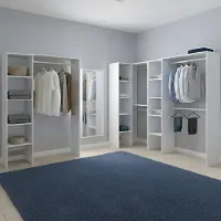 Dmora Comano - Großer Kleiderschrank, 369x187 cm Weiß, 13 Ablagen