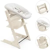 Stokke Tripp Trapp Bundle Treppenhochstuhl inklusive Newbornset Vanilla White & Babyset, weiss