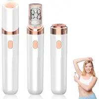 Slyrun Gesichtshaarentferner Damen 2-in-1 Epilierer, schmerzfrei, USB wiederaufladbar, LED Licht, für Gesicht & Körper, tragbar Mini