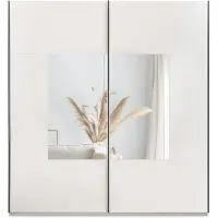 Masseno Schiebetürenschrank DIANA 203/215/65 cm 2-türig mit Spiegel Kaschmir