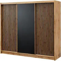 Masseno Schiebetürenschrank DRAVEN 250/215/60,5 cm 3-türig Eiche Wotan