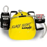 Hsk Trinkhelm Spaßhelm mit Print - Klage nicht kämpfe - 51657 Color - gelb
