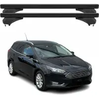 Menabo Dachträger für Ford Focus III Kombi 2011-2018 Aluminium Schwarz 2 tlg