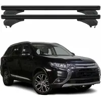 Menabo Dachträger für Mitsubishi Outlander 2013-2021 Aluminium Schwarz 2 tlg