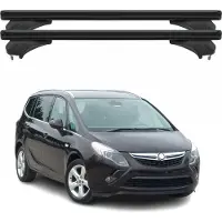 Menabo Dachträger für Opel Zafira C Tourer 2011-2019 Aluminium Schwarz 2 tlg