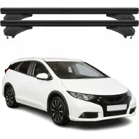 Menabo Dachträger für Honda Civic IX Tourer 2013-2015 Aluminium Schwarz 2 tlg